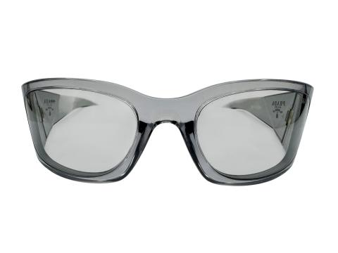 Prada Transparent Grey Wide Lens Sunglasses