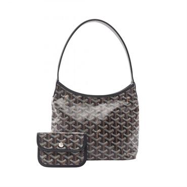 GOYARD Boheme Mini Hobo Handbag PVC coated canvas leather Black White Preowned