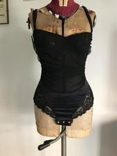 Vintage LA PERLA Black Lace Bustier Underwear Bodysuit Women NWT [SIZE 3]