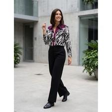 N21 Alessandro Dell Acqua Zebra Print Blouse Magenta Black White IT 44 P19IN2P