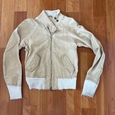 Used Giorgio Brato Off-White Leather Jacket Jacket Outer Women Size 40 White
