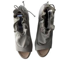 Archival Nina Ricci Olivier Theyskens SS 2009 Gray Leather Peep Toe Boots *READ*
