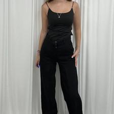 Cecilie Bahnsen W26 Black Denim Jeans Straight Leg 100% Cotton