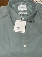Norse Projects Hans Cotton Linen GMD Solid Dress Shirt Mineral Blue M N40-0553