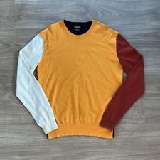 Calvin Klein 205W39NYC Collection Colorblock Knit Cotton Sweater Size M
