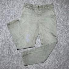 Norse Projects Pants Men 32x31 Green Button Fly Aros Heavy Chino Trousers Cotton