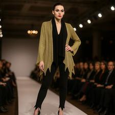 GARETH PUGH M Cardigan Sweater Gold Metallic & Black RARE AVANTE GARDE