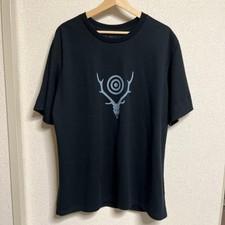 South2 West8 Black T-Shirt L Size with Deer Skull Logo