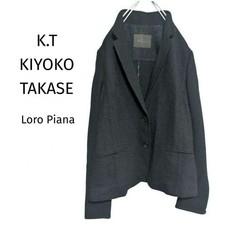 K.T Kiyoko Takase Loro Piana Navy Wool Stretch Blazer Women XS Japan 55cm
