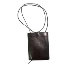 Tagliovivo Leather Neck Pouch Mini Crossbody Bag Made in Italy Black EX