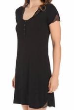 La Perla Julianna XS Short Sleeve Nightgown Black Scoop Neckline