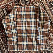 South2West8 Smock Shirt XS Brown/White/Navy/Yellow Check