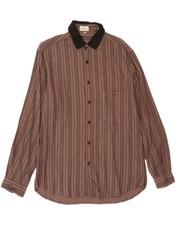 ZANOTTI Mens Shirt Medium Brown Paisley QQ07