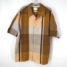 NWT Norse Projects Carsten Light Check Button Down Shirt Mens XXL Turmeric