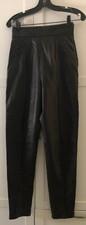 Vintage State of Claude Montana Black  Leather Pants High Waisted 90's , Size 42