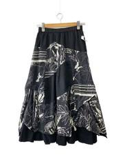 Eiko Kondo Long Skirt, Free Size, Cotton, Black, Animal Print, 1127734