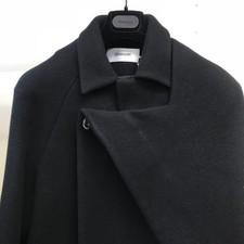 Hussein Chalayan Vintage Black Wool Nylon Cape Coat L 48 Men's Outerwear