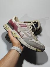 Premiata Mick Mens Sneakers White Red Leather Suede Casual Shoes Size 12US 45EU
