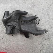 A.F. Vandevorst Boots Womens Size 6.5 Gray Leather Lace Up Ankle Booties