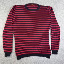 Barena Venezia Mens Red Navy Striped Extra Fine Merino Wool Sweater MAU1498 M