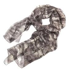 Basile 28 Gray Plaid Sheer Scarf Women's Fashion Accessory 170x84cm
