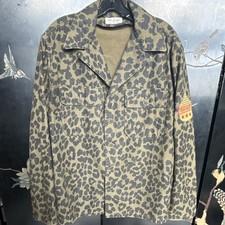 Saint Laurent Paris Leopard Print Men's Overshirt Size 50 Hedi Slimane Era