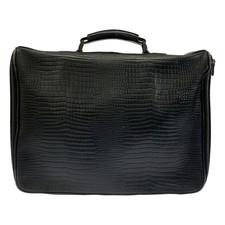 Mark Cross Giuliano Fujiwara Leather Embossed Business Bag Black Used MESC-0