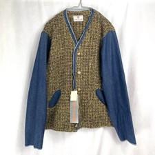 90s FOTUS Denim Nocollar Jacket
