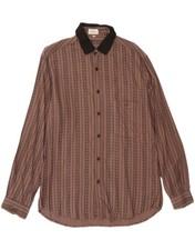 ZANOTTI Mens Shirt Medium Brown Paisley QQ07