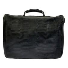 Giuliano Fujiwara Leather Embossed Business Bag Black
