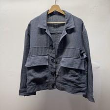 William Frederick Dusty Blue Butcher Linen Cafe Jacket
