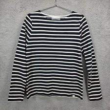 Norse Projects Inge Stripe Long Sleeve Shirt Navy White Cotton Womens Medium