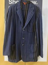 Barena Venezia Men Striped Blazer Jacket Navy Blue Size 50 Made in Italy