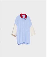 CAMIEL FORTGENS Oversized Stripe Shirt Blue/White/Red Size M