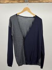 Men's Italian Designer Alessandro Dell Acqua Wool Zip Cardigan Sweater Size L