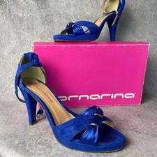 Vintage Fornarina Blondie Royal Blue Suede Heeled Sandals (Made in Italy) 6 40