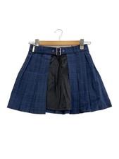 HYEIN SEO Wrap Skirt, Size 2, Wool, Blue Check