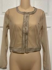 La Perla Tulle Nervures Sheer Top Silk Mesh XS Nude