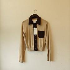 Camiel Fortgens NEW 70s polo knit shirt silk cotton blend $575 Men's US S Beige
