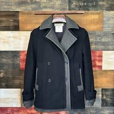 RARE Anrealage 2012 Time Double Layer Pea Coat Blue Wool Size 2 Medium Japan