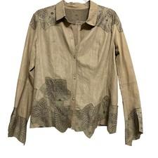 Sylvie Schimmel Paris 100% Lamb Leather lightweight Jacket/Shirt – Size 46