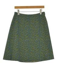 PRADA Knee Length Skirt Women's Chest 72cm Length 57cm Khaki Blue Pattern
