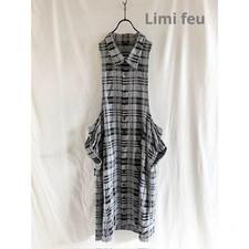Limi Feu Sleeveless Shirt Dress Size S Gray Black Very Good Condition