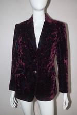 KOJI TATSUNO vintage purple textured velvet jacket blazer two tone 90s IT42