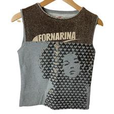 Fornarina Gray Sleeveless Graphic Sweatshirt Tank Top Size L