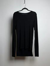 Gareth Pugh Panelled Stepped Hem Jersey Long Sleeve Compression Shirt M Black