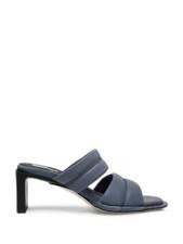MIISTA Womens Blue Reflective Yvonne Toe Block Heel Slip On Heeled Sandal 36