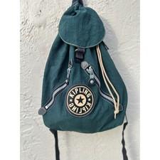 Kipling by Xavier Delcour Forest Green Crinkle Nylon Drawstring Backpack Bag