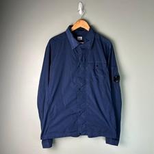 C.P. Company Navy Nylon Zip button overshirt Jacket