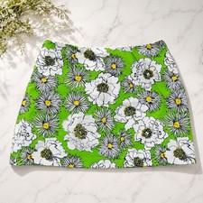 PRADA Flower Pattern Mini Skirt Size 38 Waist 68cm Length 35cm Retro Style
